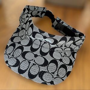 Vintage Black Signature Print Coach Visor M/L